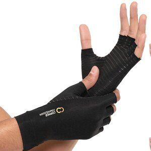 DG-42 Copper Compression Size Large Fingerless Gloves Hand Pain Support & Relief
